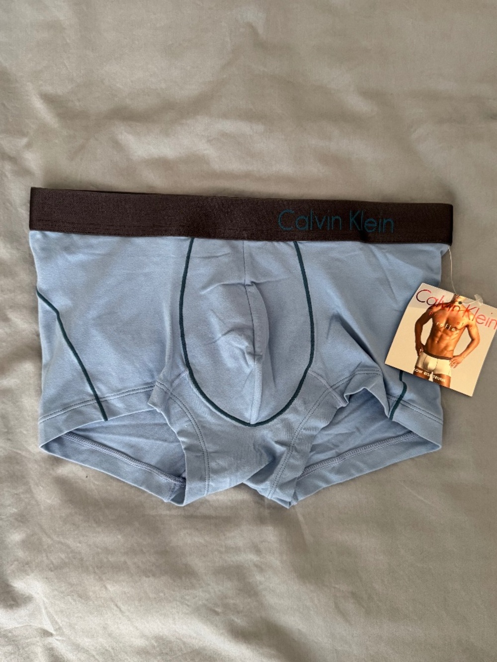 Calvin Klein Pro Stretch Reflex Low-Rise Trunks - Light Blue - NWT - Small